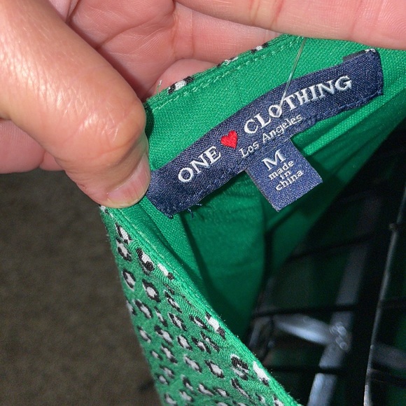 NWT One Clothing Women's Leopard Print Knee Length Slipdress Green Size Medium - Picture 3 of 4